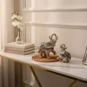 [에이치플러스몰]데일리데코 칠보 로얄 코끼리가족 장식소품 보석함