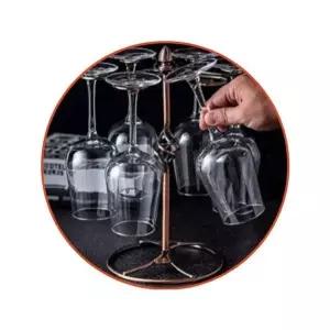 와인걸이 주방 식탁 6개 거치 스탠드 와인잔걸이 동브론즈