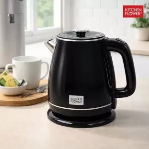 [eTVws]키친플라워 블랙 1.8L 커피 스텐 전기포트 이중단열 무선 KEK-1825