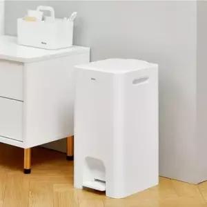 뚜껑 화이트 시스맥스 페달형 휴지통 쓰레기통 깔끔한 디자인 분리수거 20L