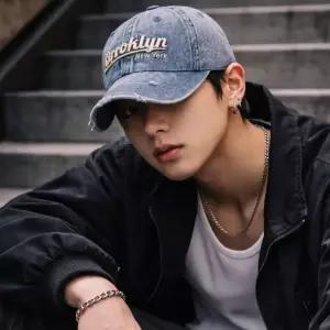 빈티지 워싱 데님 볼캡 뉴욕 레터링 남녀공용 야구모자