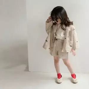 맘스메이드 예루예나아동 정장세트 자수와이드자켓 반바지 세트