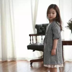 맘스메이드 예루예나아동 로브 자켓 린넨 반팔 네추럴 블랙