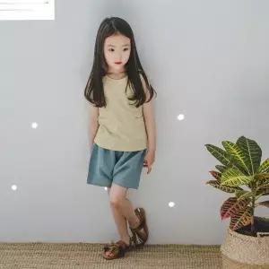 맘스메이드 예루예나아동 반바지 린넨 시원 숏 피그먼트