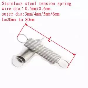 호환  10PCS 0.5mm 0.6mm 스테인레스 스틸 인장 스프링 o 후크 연장 스프링 외경 3mm  6mm 길이 15mm  80mm