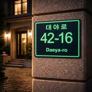 사각포맥스 3T 26x20cm 정밀한 레이저가공 배달오기편한 고선명 형광 아크릴코팅 도로명 주소판 (주문제작)