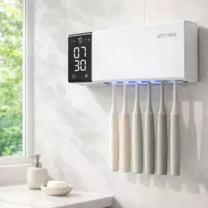 유토렉스 UV-C살균 히팅건조살균 송풍건조 벽걸이 무선칫솔살균기 네오큐브