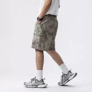 남성 바지 하프 빈티지 여름 아우터 카모 프리미엄 빅사이즈 청반바지 5부 젠2