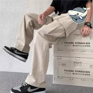 포켓카고바지 편안한 베이지 색상 남성용 다목적 카고팬츠