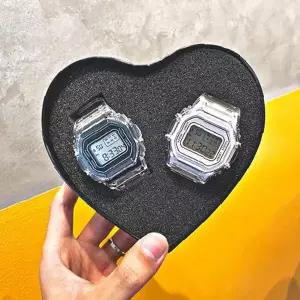 커플 손목시계 2p 세트 하트 케이스 포장 선물용 패션 액세서리 구성