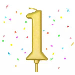 [아트박스]/요상한마트 골드 생일 축하 파티 케이크 1번 숫자초 예쁜 금색