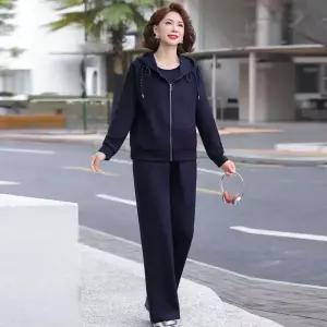 여성용 캐주얼 후드 세트 쓰리피스 긴팔세트 트레이닝 코트 원픽1