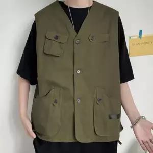 남성 캐주얼 조끼 사파리 워크 가벼운 남성 포켓 조끼 활동복 아웃도어 작업복 다용도 낚시복 낚시 캠핑