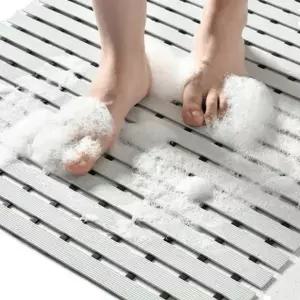 물빠짐 욕실 매트 논슬립 배수 지압 욕실 미끄럼 방지 매트 조립 스트라이프 세척 주방 가능 현관 재단