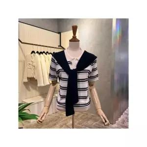 [하프클럽/에이비에프지]  AOA3HW36E 케이프 셋트 배색 니트