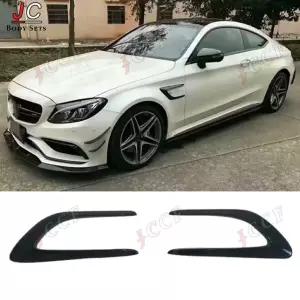 벤츠 C 클래스 W205 카본 파이버 사이드 윈드 나이프 트림 커버 호환