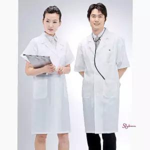 반팔 유니폼 영양사 가운 남여 화이트 의사 30수bcd100