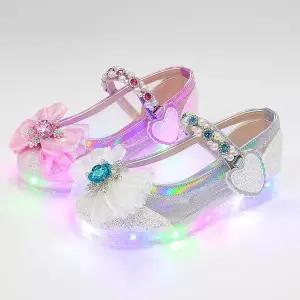 실크엘사 국산 여아 공주 등원 손녀 생일선물 메쉬 여름 여아 LED 구두