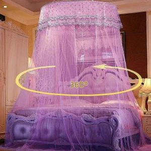 퍼플 모기장 침대 캐노피 레이스 공주 침실케노피ijk428