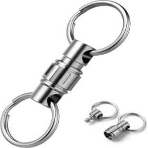 TISUR 퀵 릴리스 키체인 카라비너 분리 가능한 이중 끝 스위블 링커