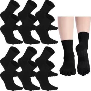 남녀 코튼 운동용 러닝 핑거 양말용 마사지 그립이 있는 포루 토