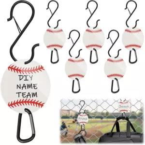 소프트볼 야구 가방 펜스 후크 6개 쓰기 가능한 아크릴 보드 덕아웃 정리함 헬멧용 금속 백팩 클립 물병