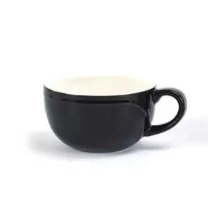 [셀러에이드]감성 도자기 커피잔 찻잔 받침 세트 380ml 검정 앤틱잔 에스프레소컵