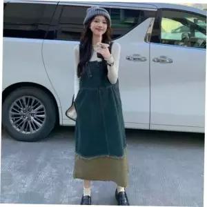스커트 데님 캐주얼 오버롤 데님멜빵원피스 멜빵 LL-D131