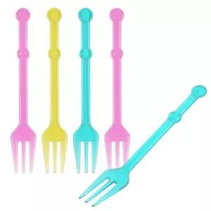 대형 컬러 포크 5개 세트 위생 일회용 식기 파티용품