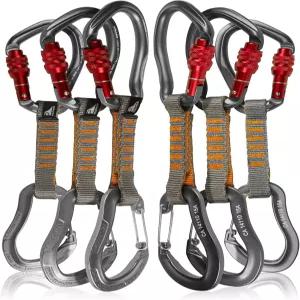 퓨전 클라이밍 6팩 11cm 퀵드로우 세트 테크노 웨이브 스크류 게이트 카라비니어/테크노 버건디/그레이