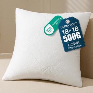 팬토스코프 프리미엄 18x18 던지기 베개 삽입물, 초부드러운 공기층 베개 삽입물, 소파, 침실, 사각 쿠션 가짜 스터퍼, 1팩용 대체 장식용 던지기 베개 삽입물