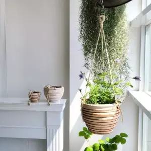 실내용 식물 화분 걸이 세트 소형 중형 대형 3개 구성 화이트