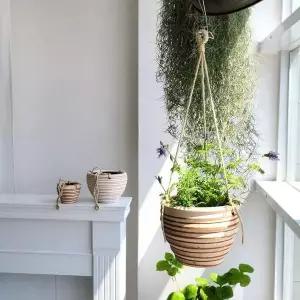 [콩심팥심]실내용 식물 화분 걸이 세트 소형 중형 대형 3개 구성 화이트