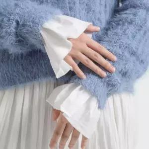 탈부착 가능한 페이크 플리츠 소매 커프스