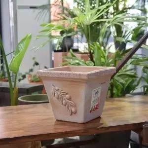 사각 토분 미니 화분 그린 컬러 18x15cm 옥외 정원용 인테리어 플랜터