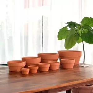 [콩심팥심]세라믹 미니 분재용 화분 20cm 모던 인테리어 소품 베이지톤 낮은형