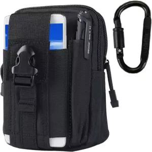 전술 허리 파우치 EDC 몰 가방 벨트 휴대폰 지갑 홀스터 야외 휴대용 알루미늄 합금 카라비너 포함