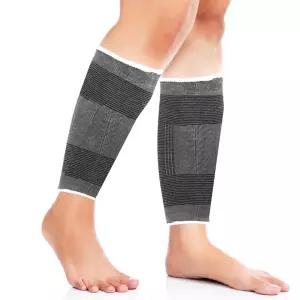 송아지 지지대 2팩 회색 검은색 를 위한 신축성 압박 보호 근육 밴드 운동선수를 통기성 달리기 하이킹