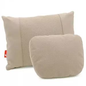 차량용 목쿠션 허리쿠션 세트 2개 가죽 등받이 세트