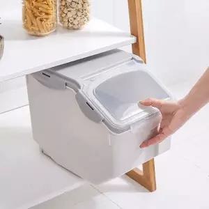 쌀통 10kg 15kg 잡곡 보관용기 덮개형 수납통