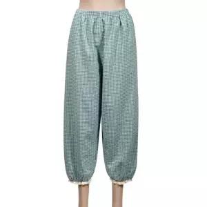 잔잔한 체크무늬 레이스 여성 9부 파자마 가족잠옷 (HSJ-WFIYVWW)