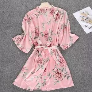 여성 플라워 실크 로브 골프가운 (HSJ-WFGO79Q)