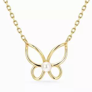 [모아르]14K 블랑 나비 진주 목걸이