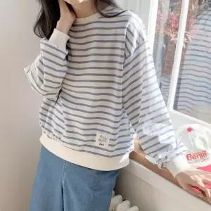 [다잇템] 여성 일상복 코지 단가라 빅사이즈 맨투맨