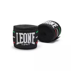 LEONE 1947 AB705 복싱 핸드 랩 - MMA 무에타 탄성 면 손목 너클 서포트 페어 350.5cm(139인치) 블랙 바탕