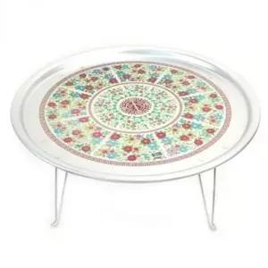 찻상 40cm 원형 다과상 레트로 양은 밥상