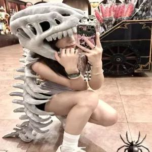 할로윈 소품 공룡 해골 코스튬 의상 뼈다귀 장식 머리뼈 파티용품 선물 인형 액세서리