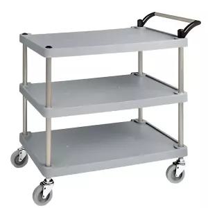 병원 약품운반 낙하방지턱 저소음 3단카트 환자식 이동선반 피부과