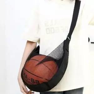 (색상 블랙)축구공 가방 농구공 수납백 스포츠 볼 주머니 크로스백 배구공 그물망