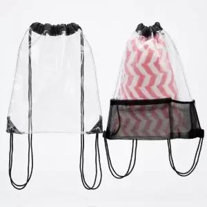[꿀템박사] 물놀이 투명 백팩 여름 비치백 물총축제 흠뻑쇼 워터파크 모래놀이 스트링 가방
